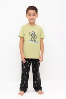 Пижама для мальчиков CROCKID, К 1599, цвет - зеленый