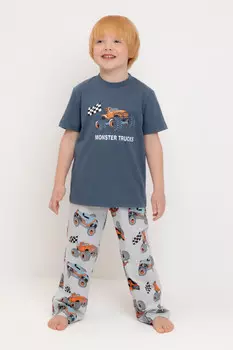 Пижама для мальчиков CROCKID, К 1599, цвет - синий