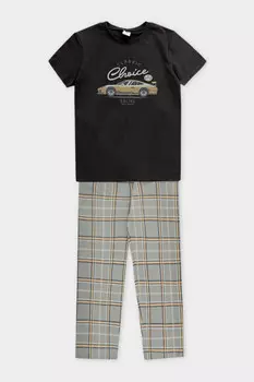 Пижама для мальчиков CROCKID, К 1599, цвет - темно-серый