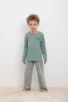 Пижама для мальчиков CROCKID, К 1600-1, цвет - зеленый