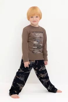 Пижама для мальчиков CROCKID, К 1600, цвет - коричневый