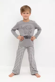 Пижама для мальчиков CROCKID, К 1600, цвет - серый