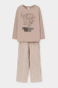 Пижама для мальчиков CROCKID, К 1600, цвет - бежевый