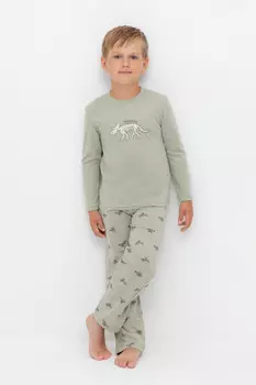 Пижама для мальчиков CROCKID, К 1600, цвет - хаки