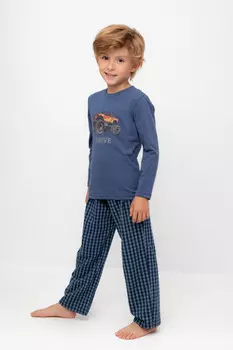 Пижама для мальчиков CROCKID, К 1600, цвет - синий