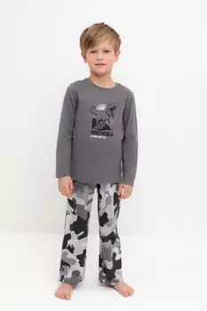 Пижама для мальчиков CROCKID, К 1600, цвет - темно-серый