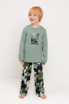 Пижама для мальчиков CROCKID, К 1600, цвет - зеленый