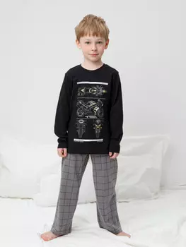 Пижама для мальчиков CROCKID, К 1600, цвет - черный3