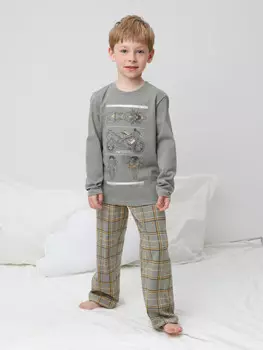 Пижама для мальчиков CROCKID, К 1600, цвет - зеленый