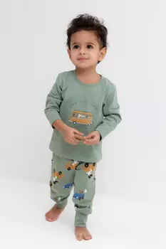 Пижама для мальчиков CROCKID, К 1606, цвет - зеленый