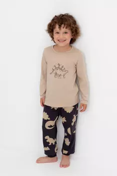 Пижама для мальчиков CROCKID, К 1606, цвет - бежевый