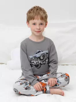 Пижама для мальчиков CROCKID, К 1606, цвет - серый