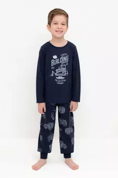 Пижама для мальчиков CROCKID, К 1606, цвет - темно-синий