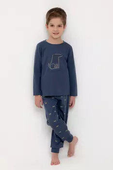 Пижама для мальчиков CROCKID, К 1606, цвет - синий