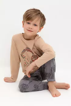Пижама для мальчиков CROCKID, К 1606, цвет - бежевый