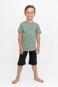 Пижама для мальчиков CROCKID, К 1614, цвет - зеленый