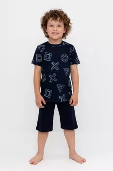 Пижама для мальчиков CROCKID, К 1614, цвет - темно-синий