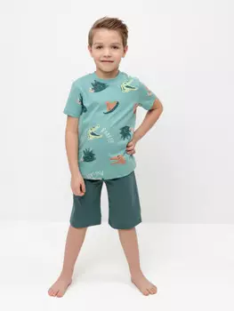 Пижама для мальчиков CROCKID, К 1614, цвет - зеленый