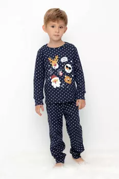 Пижама для мальчиков CROCKID, К 1620, цвет - темно-синий