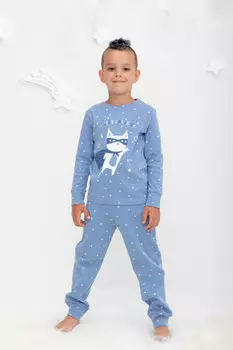 Пижама для мальчиков CROCKID, К 1621, цвет - голубой