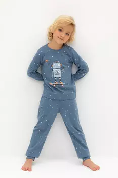 Пижама для мальчиков CROCKID, К 1621, цвет - синий
