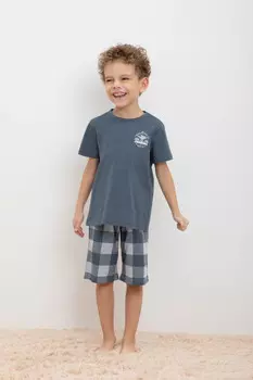 Пижама для мальчиков CROCKID, К 1634-1, цвет - синий
