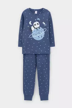 Пижама для мальчиков CROCKID, К 1637, цвет - темно-синий