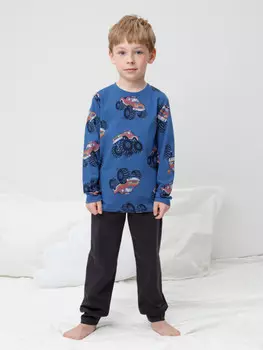 Пижама для мальчиков CROCKID, К 1638, цвет - синий