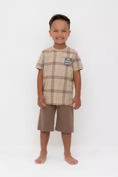 Пижама для мальчиков CROCKID, К 1644, цвет - коричневый