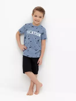 Пижама для мальчиков CROCKID, К 1644, цвет - голубой