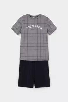 Пижама для мальчиков CROCKID, К 1644, цвет - серый
