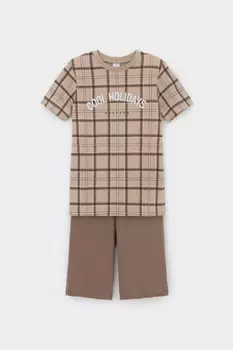 Пижама для мальчиков CROCKID, К 1644, цвет - бежевый