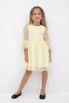 Платье для девочек CROCKID, К 5579/3, цвет - желтый