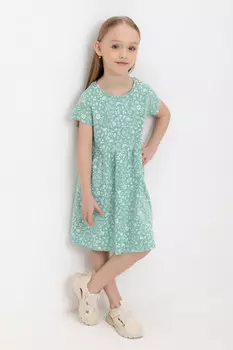 Платье для девочек CROCKID, К 5644, цвет - зеленый