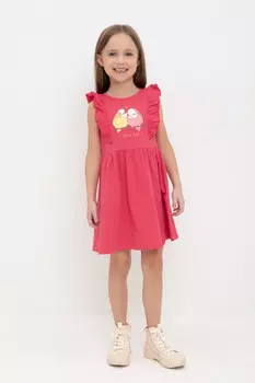 Платье для девочек CROCKID, К 5753, цвет - красный