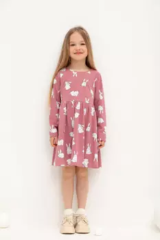 Платье для девочек CROCKID, К 5832, цвет - розовый