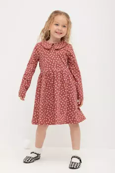 Платье для девочек CROCKID, К 5846, цвет - коричневый