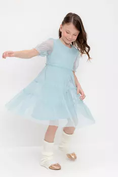 Платье для девочек CROCKID, К 5909, цвет - голубой