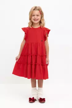 Платье для девочек CROCKID, К 5910, цвет - красный