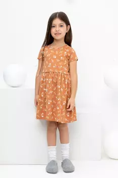 Платье для девочек CROCKID, КР 5626, цвет - коричневый