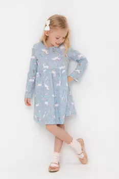 Платье для девочек CROCKID, КР 5775, цвет - голубой