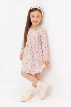 Платье для девочек CROCKID, КР 5775, цвет - светло-розовый
