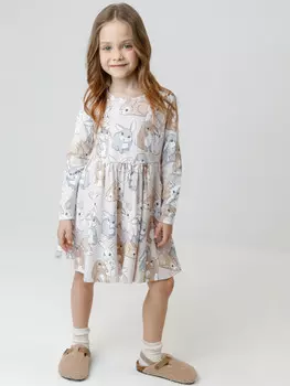 Платье для девочек CROCKID, КР 5786, цвет - бежевый