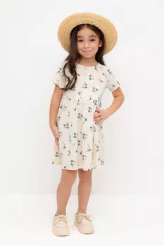 Платье для девочек CROCKID, КР 5794, цвет - светло-бежевый