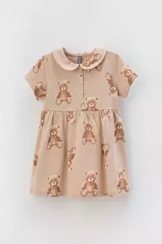 Платье для девочек CROCKID, КР 5824, цвет - светло-бежевый