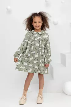 Платье для девочек CROCKID, КР 5834, цвет - хаки