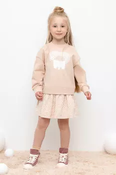 Платье для девочек CROCKID, КР 5835, цвет - светло-бежевый