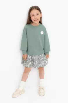 Платье для девочек CROCKID, КР 5835, цвет - зеленый