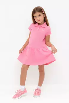 Платье для девочек CROCKID, КР 5865, цвет - ярко-розовый