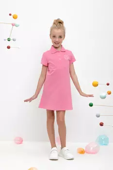 Платье для девочек CROCKID, КР 5866, цвет - ярко-розовый